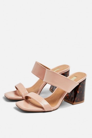 Topshop SELINA Tortoiseshell Heel Sandals in Nude | pale-pink summer shoes