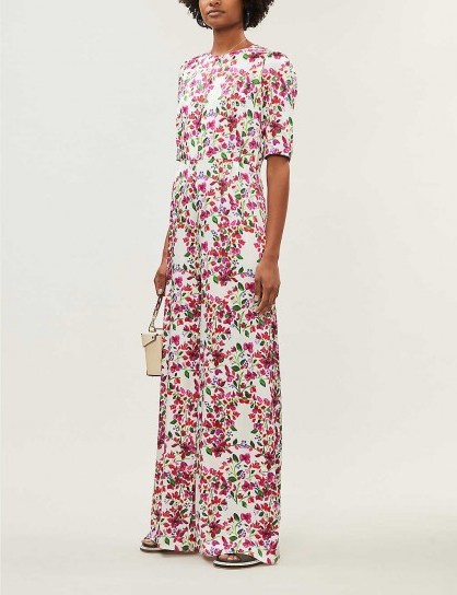 SEREN Truman floral-print wide-legged jumpsuit pink multi / summer event clothing - flipped