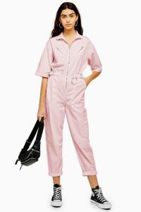 Topshop Side Tab Utility Boiler Suit in Pink | lightweight summer boilersuits