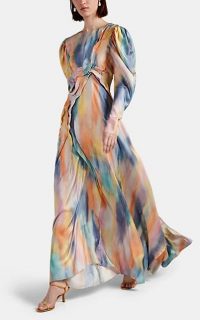 SIES MARJAN Virginia Tie-Dyed Silk Dress ~ long luxe dresses ~ gowns with swish