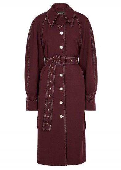 STINE GOYA Flo burgundy trench coat ~ belted coats