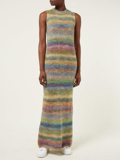 RAEY Striped hand-painted knitted dress ~ rainbow knits - flipped