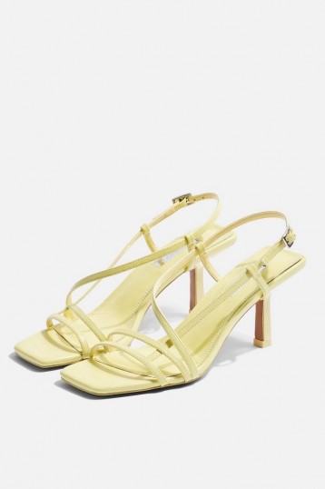 TOPSHOP STRIPPY Lime Heeled Sandals / pale-green summer shoes