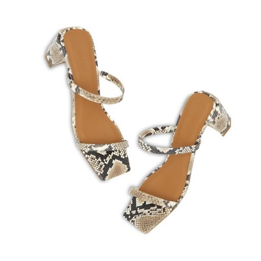 BY FAR Shoes TANYA SNAKE PRINT HEELS / minimal summer shoes / effortless glamour - flipped