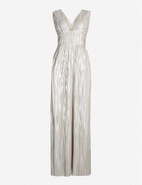 TED BAKER Aleccia metallic plunged-neck maxi dress gold
