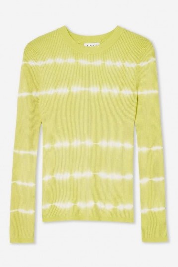 TOPSHOP Tie Dye Knitted Top Yellow - flipped