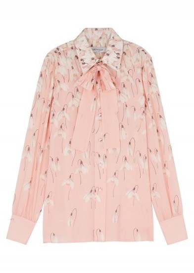 VALENTINO Light-pink snowdrop print silk blouse - flipped