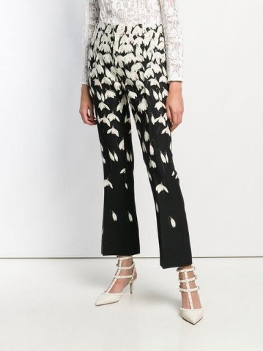 VALENTINO Snowdrop print trousers / floral pants - flipped
