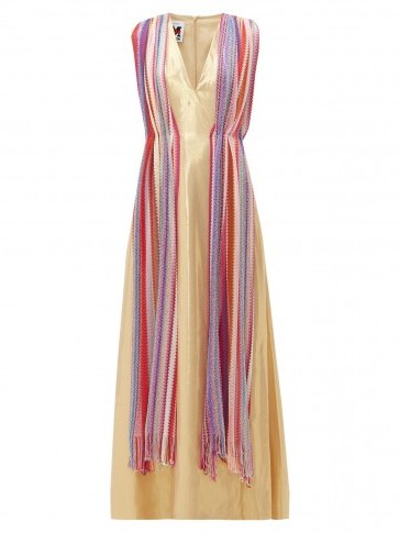 M MISSONI Vintage-scarf silk-blend gold-lamé maxi dress - flipped