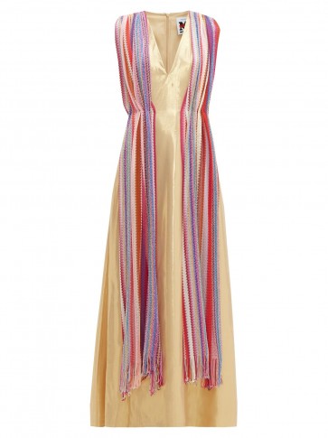 M MISSONI Vintage-scarf silk-blend gold-lamé maxi dress