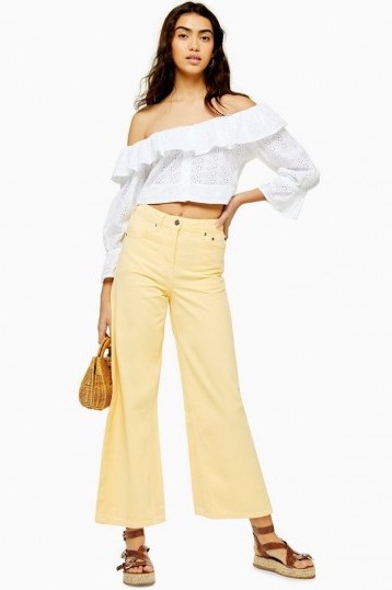 Topshop Yellow Crop Jeans | summer denim - flipped