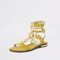 River Island Yellow gem gladiator sandals | flat embellished summer gladiators
