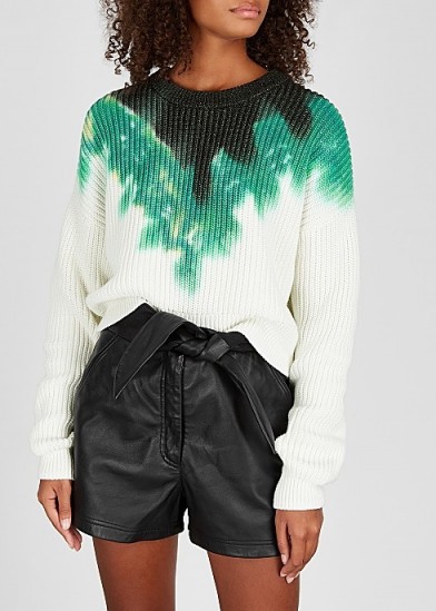 A.L.C. Elinor tie-dye knitted cotton-blend jumper | dropped shoulder crew neck sweater