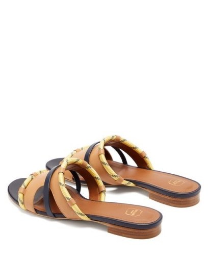 MALONE SOULIERS Alexis rope-strap brown leather sandals - flipped