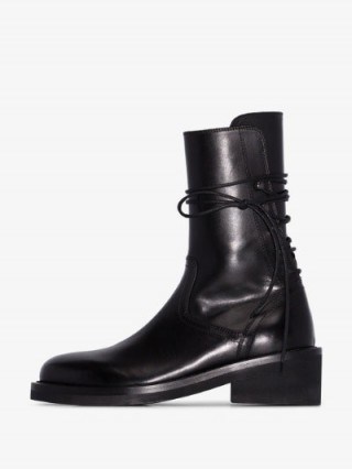 Ann Demeulemeester Lace-Up Ankle Boots in Black - flipped