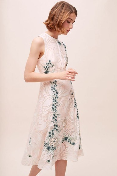 ATHROPOLOGIE Cosmo Embroidered-Floral Dress ~ embroidered dresses - flipped