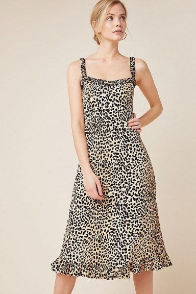 Faithfull Wild Cat Midi Dress Brown Motif ~ animal prints - flipped