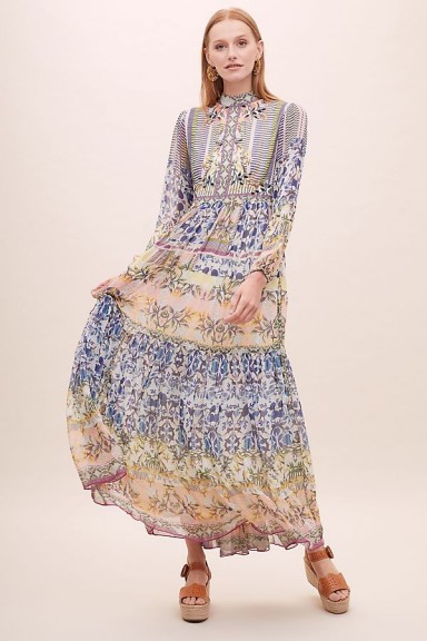 Bhanuni by Jyoti Joanie Embroidered-Embellished Maxi Dress | mixed print summer dresses