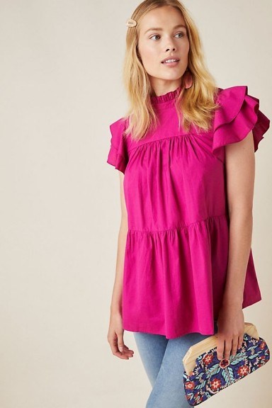 Maeve Mavis Tunic in Pink | tiered angel sleeved top - flipped