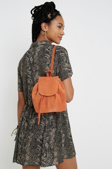 UO Orange Suede Mini Backpack | small backpacks