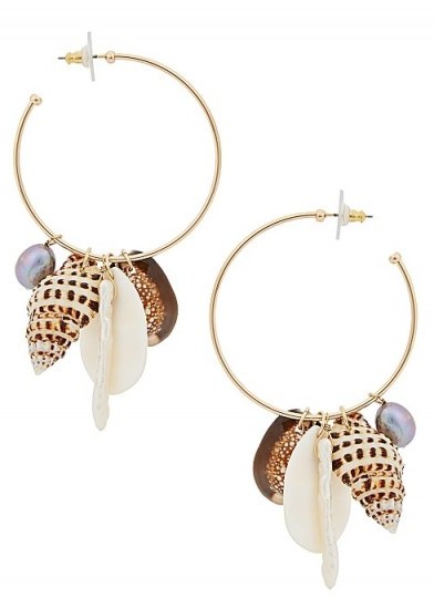 BAUBLEBAR Sardinia shell-embellished hoop earrings ~ sea inspired jewellery - flipped