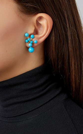 Sorab & Roshi Berry 18K Gold And Turquoise Earrings ~ blue stone jewellery