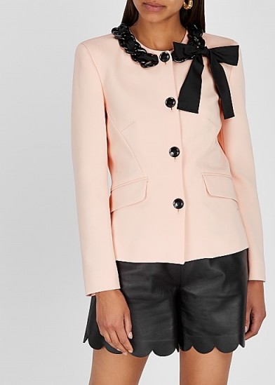 BOUTIQUE MOSCHINO Pink bow-embellished jacket | retro jackets