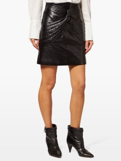 ISABEL MARANT Chaz quilted black-leather mini skirt - flipped