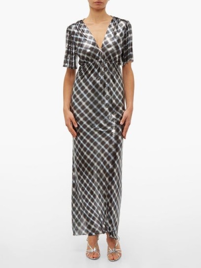 PACO RABANNE Checked chainmail maxi dress ~ long metallic dresses
