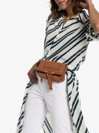 Chloé Marcie Belt Bag in Brown Grained Leather - flipped