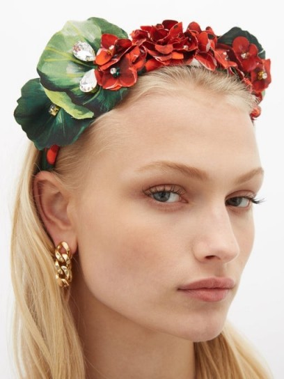 DOLCE & GABBANA Crystal-embellished floral headband | pretty headbands | hair accessory