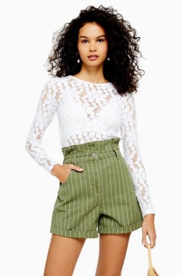 TOPSHOP Daisy Lace Long Sleeve Top White - flipped