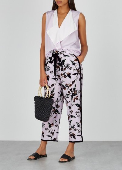 DIANE VON FURSTENBERG Isabel lilac silk top | luxe summer tops - flipped