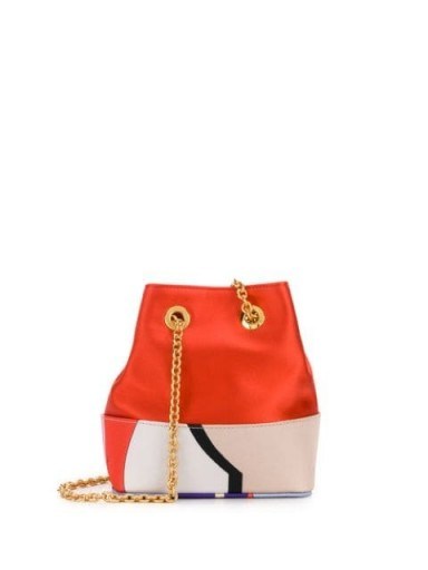 EMILIO PUCCI Vallauris print Bonita mini bucket bag | small bright chain strap bags - flipped