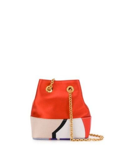 EMILIO PUCCI Vallauris print Bonita mini bucket bag | small bright chain strap bags