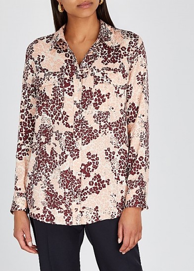 EQUIPMENT Slim Signature leopard-print shirt in burgundy and pink