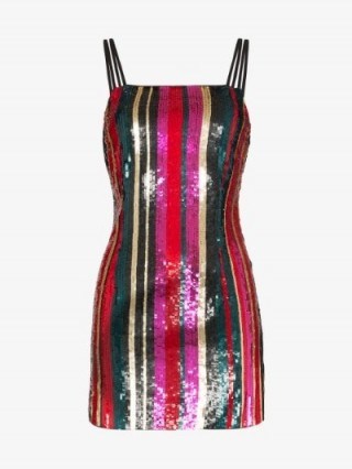 Haney Elektra Sequin Double Strap Dress ~ multicoloured shimmering mini - flipped