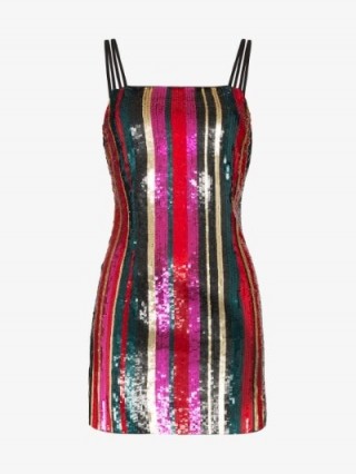 Haney Elektra Sequin Double Strap Dress ~ multicoloured shimmering mini