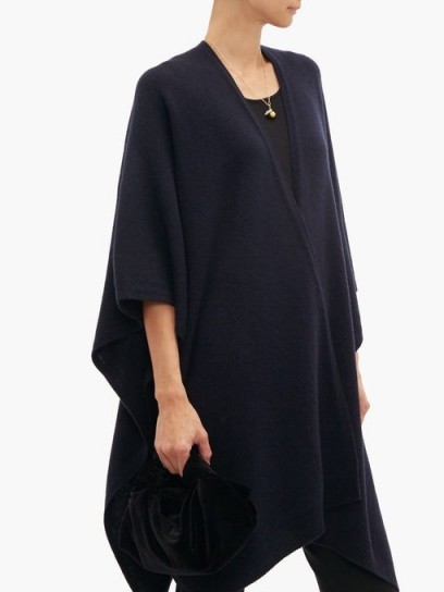THE ROW Hern cashmere cape in navy ~ luxury blue capes