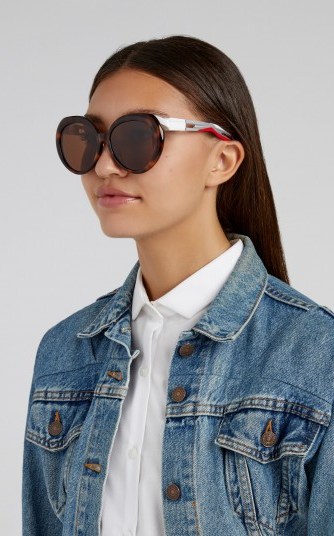 Balenciaga Sunglasses Hybrid Acetate Oversized Round-Frame Sunglasses in Brown ~ statement sunnies - flipped