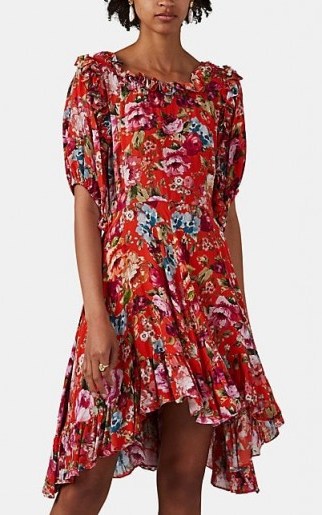 ICONS OBJECTS OF DEVOTION “The Babydoll” Floral Minidress ~ red high-low mini dress - flipped
