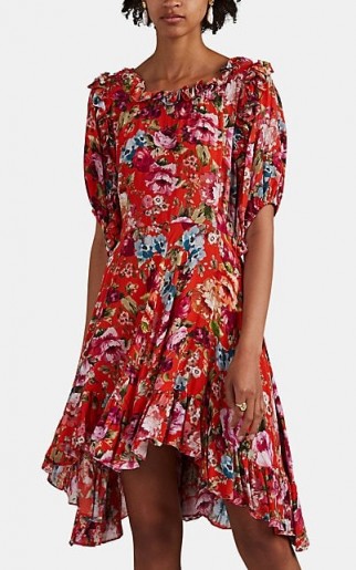 ICONS OBJECTS OF DEVOTION “The Babydoll” Floral Minidress ~ red high-low mini dress