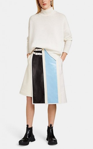 JIL SANDER Layered Mixed-Media Skirt ~ stylish asymmetric skirts
