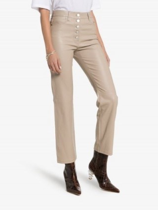 Joseph Coffee Den Buttoned Cropped Leather Trousers ~ luxe pants - flipped