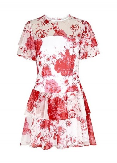 KEEPSAKE Enchanted printed chiffon mini dress | tiered summer party dresses - flipped