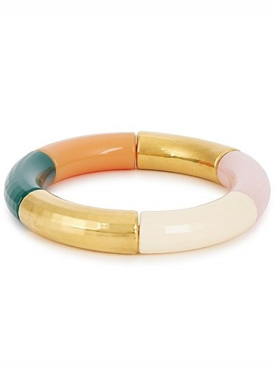 KYOTO TANGO Queens Speech beaded resin bracelet | multicoloured bangle - flipped