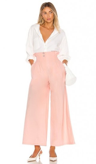 L’Academie The Marielle Pant in Pink | high waist wide leg trousers - flipped