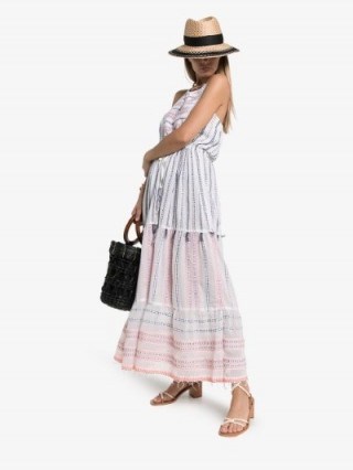Lemlem Zehna Halterneck Maxi Dress ~ tiered feminine look sundress ~ vacation clothing - flipped