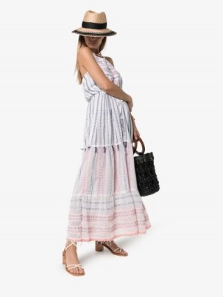 Lemlem Zehna Halterneck Maxi Dress ~ tiered feminine look sundress ~ vacation clothing