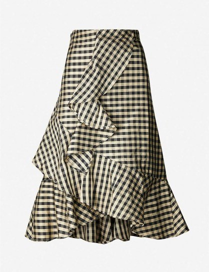 LES COYOTES DE PARIS Maeyles checked high-rise silk skirt - flipped